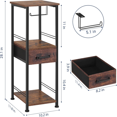 Toilet Paper Holder Stand Narrow Bathroom Storage with Drawer