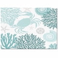 thumbnail image 2 of Area Rugs Indoor Non-Slip Rectangle Rug 5x8 Ft Summer Turquoise Crab Coral Seashell Nautical Coastal Rug Rubber Backing Floor Mats Non Shedding Home Decor Carpet for Entryway Living Room, 2 of 8