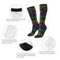 thumbnail image 6 of Balery Mardi Gra Geometric Fun Novelty Socks Men'S Women'S Crew Socks Funny Crazy Novelty Socks Quirky And Cool Socks, 6 of 9