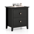 thumbnail image 1 of Gymax Table de Nuit Moderne avec Rangement 2 Tiroirs et Pieds de Soutien pour Chambre Blanc, 1 of 10