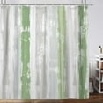 thumbnail image 2 of Green Abstract Shower Curtain, Modern Aesthetic Minimalist Geometric Simple Neutral Shower Curtains for Bathroom, Green Grey Striped Fabric Bathroom Decor Shower Curtain, with Hooks, 47X64IN, 2 of 5