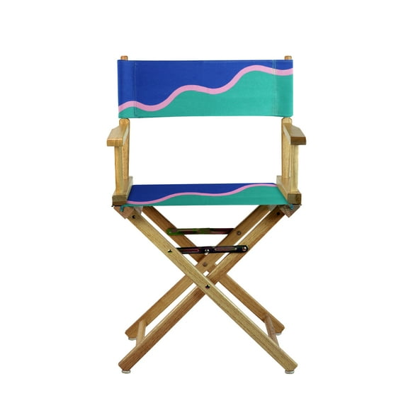 18" Director's Chair Natural Frame-Wavy Wave