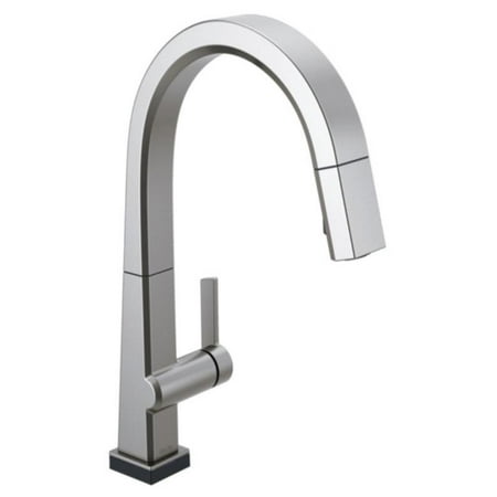 Delta Pivotal Single Handle Pull Down Kitchen Faucet with Touch2O Technology, Arctic