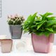 thumbnail image 3 of Ounissouiy Maceta para jardín doméstico, macetas fáciles de mantener y duraderas para plantas de interior, decoración de jardín, planta Jardín y Patio oro rosa cuadrado G103, 3 of 6