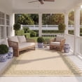 thumbnail image 3 of SAFAVIEH Courtyard Kian Bordered Indoor/Outdoor Area Rug, Cream/Green, 6'7" x 9'6", 3 of 10