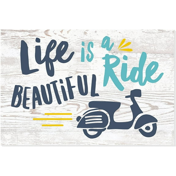 Life Is A Beautiful Ride Rustic Wood Wall Sign 8x12