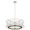 thumbnail image 5 of Hunter - Langwood 4-light Distressed White, Large Chandelier, Dimmable, Rustic Style, Drum Shaped, for Bedrooms, Dining, Living Rooms - 19332, 5 of 8