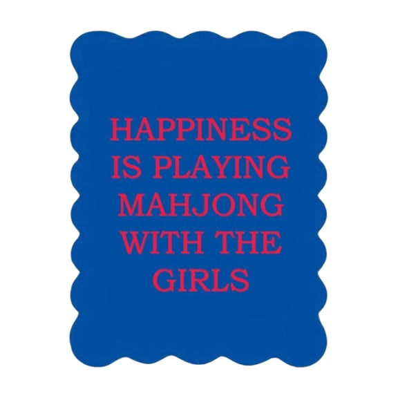 Mahjong Sorting Plate, 4X6 In, Scalloped Edge, Game Room Decor, Home Decor Gifts, Cat Accessories, Neon Decorations, Royal Blue, 1 Pc