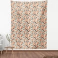 thumbnail image 4 of Ambesonne Floral Fabric by the Yard Upholstery, Garden Elements Blossoms, 1 Yard, Salmon Teal, 4 of 5