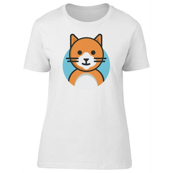 Cute Orange Ginger Cat Doodle T-Shirt Women -Image by Shutterstock, Female Medium