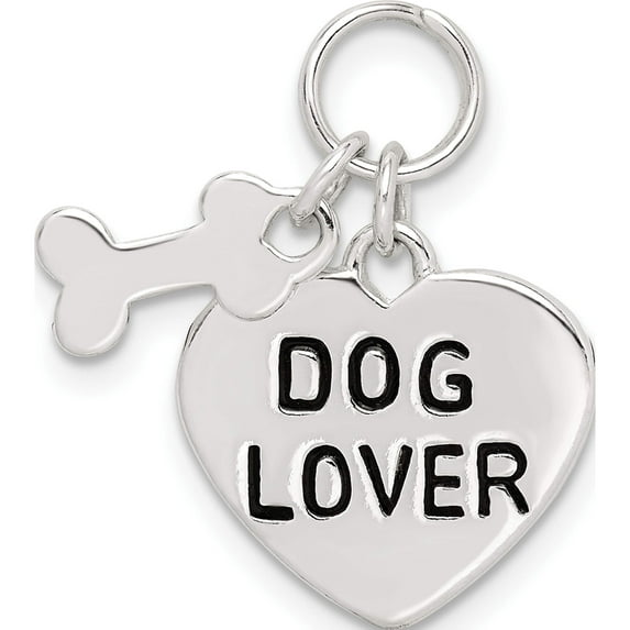 Sterling Silver Dog Lover Pendant (23 X 15) Made In India qc7820