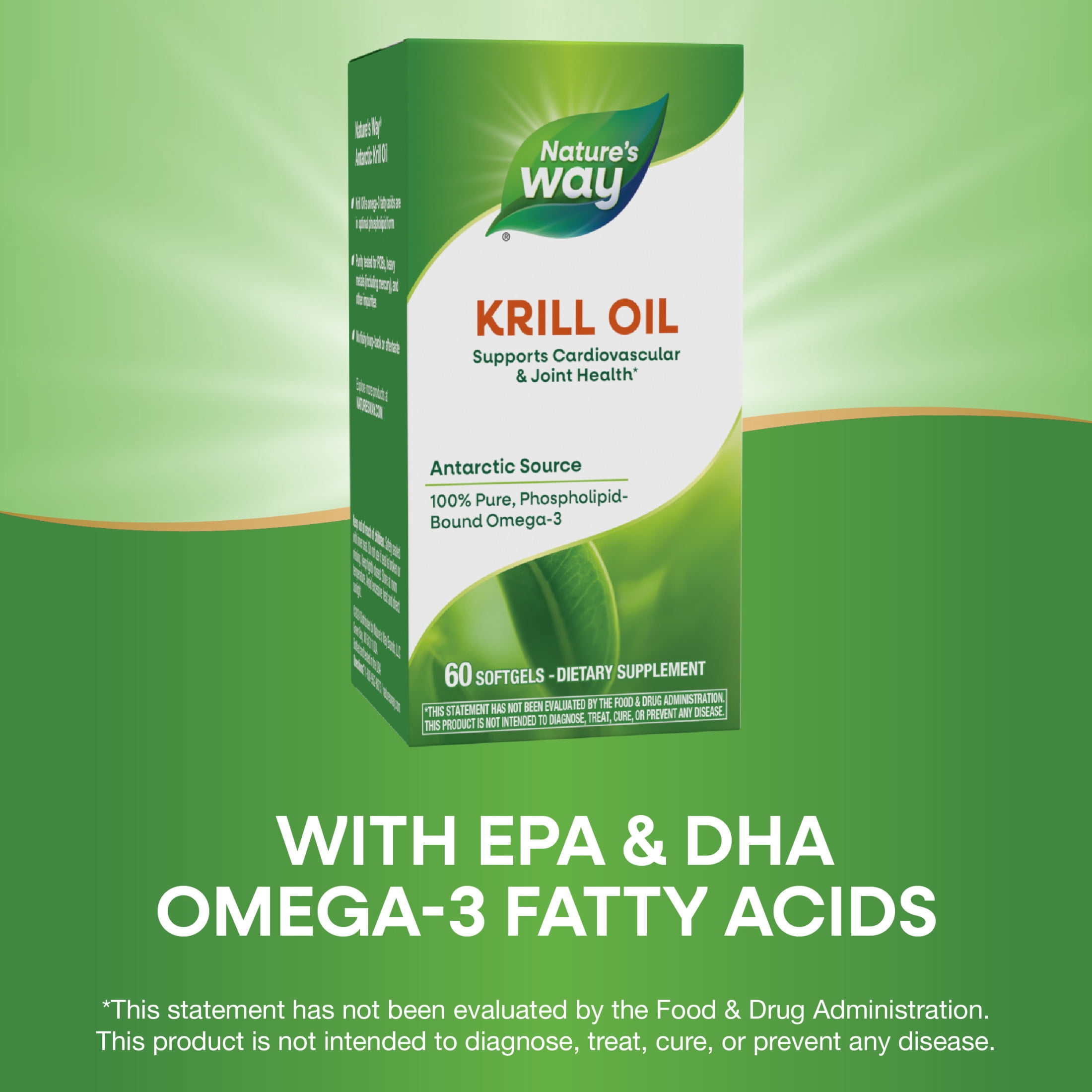 Nature's Way Krill Oil Softgels, Supports Cardiovascular and Joint Health*, Omega-3, Unisex, 60ct