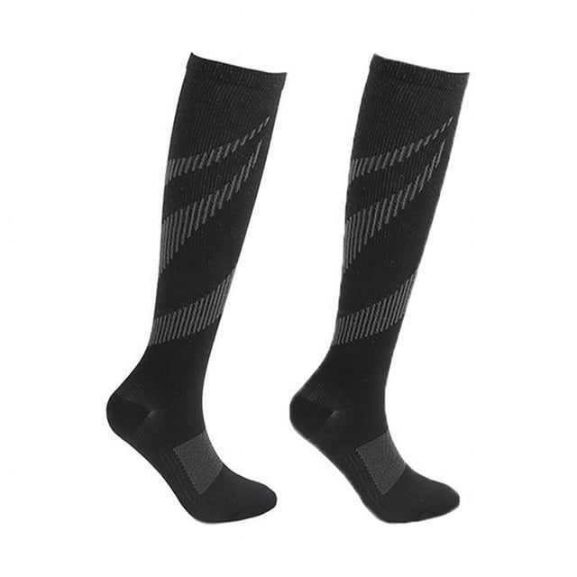 LNGOOR Bas de Compression Médicaux Varices Nylon Bas Médicaux d'Infirmière Adaptés au Sport Bas de Compression Noirs pour Anti-Fatigue