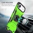 thumbnail image 3 of Hotpom for iPhone Air Case Dual Layer Rugged Shockproof Protection with 360° Rotating Stand and Car Mount Capability, Mobile Security Travel Accessory, Green, 3 of 7