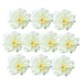 thumbnail image 2 of 10 cabezas de flores de peonía artificiales de 9 cm para decoración de sombreros de boda. Blanquecino, 2 of 8