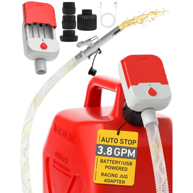 Bomba de transferencia de combustible MISFANS 14,5 LPM con parada automática, batería/USB