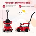 thumbnail image 3 of Costway Toyota Licensed Ride on Push Car with Parent-Control Handle Music Safety Guardrail Red, 3 of 10