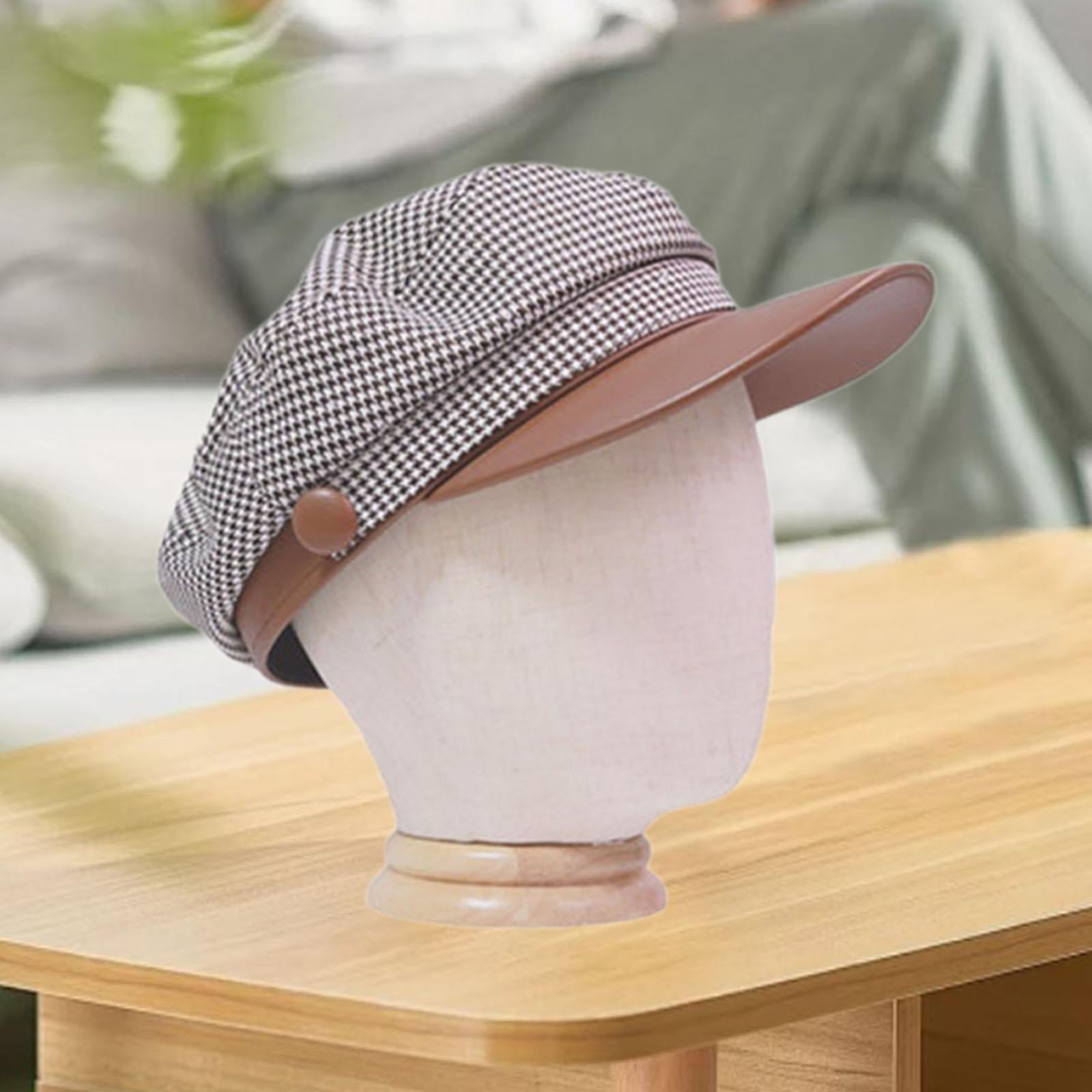 Gazechimp Display Head Freestanding Linen Manikin Head for Salon Caps Hats Scarves