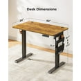 thumbnail image 6 of CHITOOMA Electric Standing Desk with Storage Bag, 40" x 24" Adjustable Height Sit to Stand Desk with 4 Memory Pre-Set, Headphone Hook for Home Office, Rustic Brown, 6 of 6
