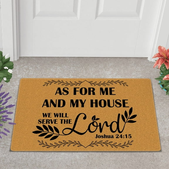 Lotusprinthandmade Christian As For Me And My House Doormat 6 Sizes (15" x 25") – Faith Welcome Mat