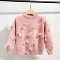 thumbnail image 2 of XXWXYD Girls Cute Bow Slouchy Pullover Sweater, Fall Winter Solid Loose Crewneck Long Sleeve Crochet Knitwear Going Out Top, 2 of 7
