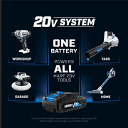 HART 20 Volts 4-Tool Brushless Combo Kit, (1) 2.0Ah and (1) 4.0Ah Lithium-Ion Battery
