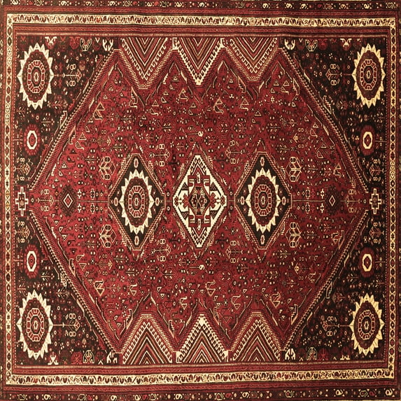 Ahgly Company Indoor Square Persian Brown Traditional Area Rugs, 8' Square