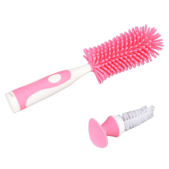 Baby Bottle Brush Sturdy and Durable, Stand to Dry, Brush, High Temperature Sterilization with Soft Silicone Brush Head and Small Nylon Brush Head for Baby Bottles