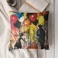 thumbnail image 3 of YINGXI Colorful Pillow Covers Square Pillow Cushion Cases, Girl Street Art Pillow Cases Decorative Modern Pop Art Pillowcase for Sofa Bed Couch Throw Pillow Covers 24x24in, 3 of 5