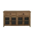 thumbnail image 5 of Farmhouse 2-Drawer 4 Glass Door TV Stand for TVs up to 58 Inches in Rustic Oak, 5 of 8