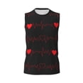 thumbnail image 6 of Lsque Cardiogram and Heart Print Men's Cotton Blend Sleeveless Muscle Shirts (S-3XL)- Moisture Wicking, Odor Protection, UPF 30+,3X-Large, 6 of 8