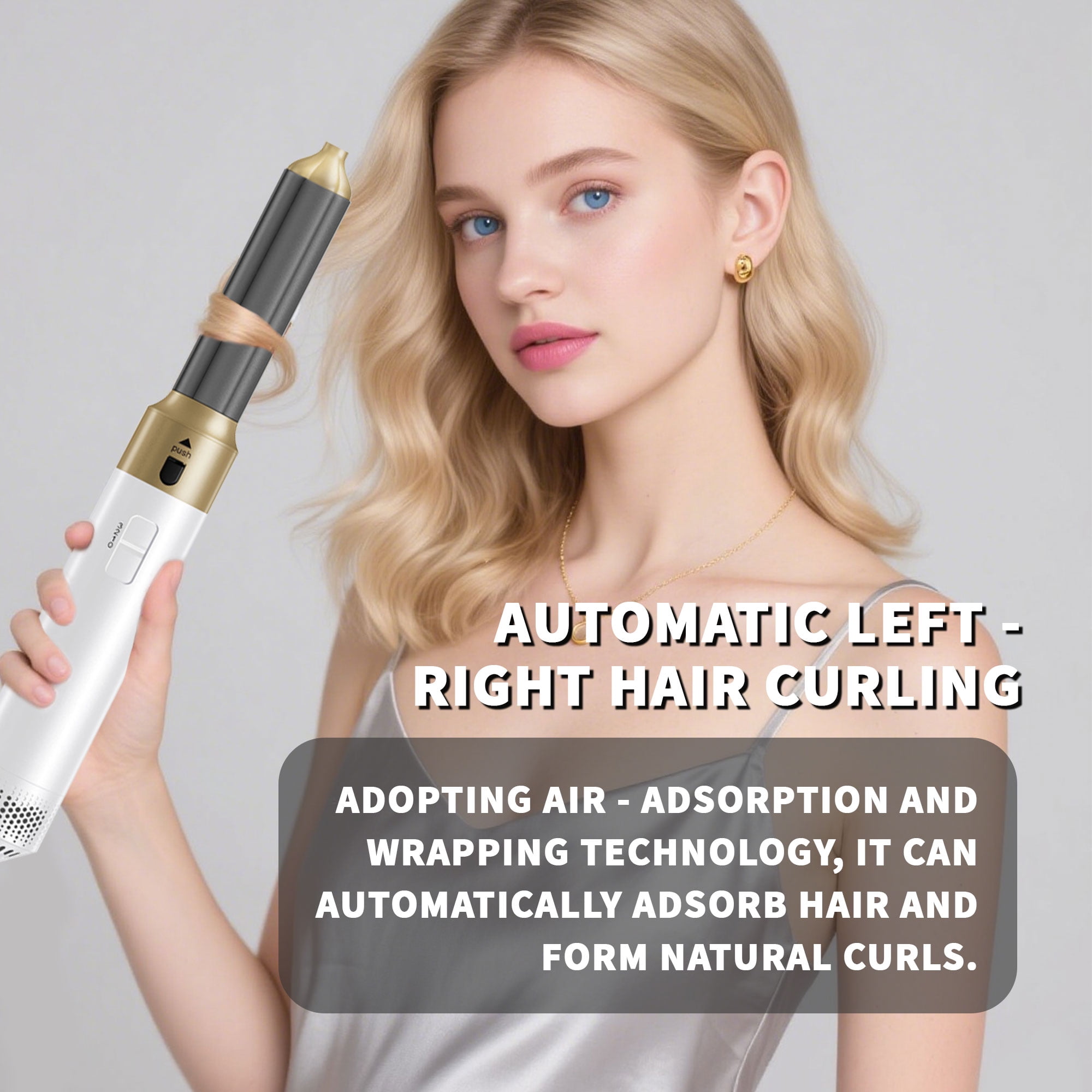 5 in 1 Hair Dryer Brush Set – Ionic Air Styler, Blow Dryer, Curling Iron & Hot Air Brush in One, Detachable Design for Drying, Curling, and Straightening Hair