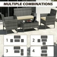 thumbnail image 4 of Gymax Set Of 4 Patio Furniture Set w/Washable Cushions & Tempered Glass Coffee Table Beige, 4 of 7