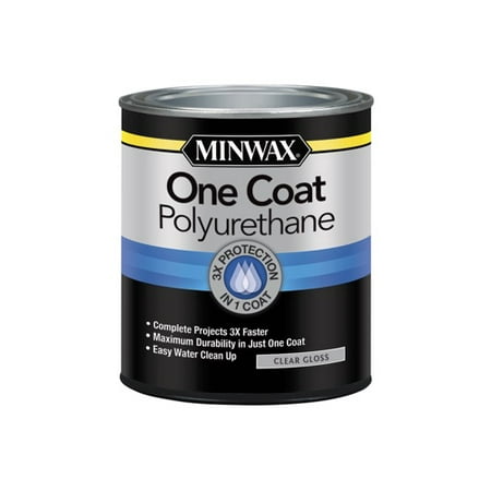 Minwax® One Coat Polyurethane Clear, Gloss, 1-Qt (Best Way To Apply Clear Coat To Wood)