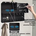 thumbnail image 4 of Farmhouse Key and Mail Holder for Wall Decorative, Rustic Mail and Key Organizer for Wall with Different Hooks, Chalkboard, Key Holder Wall Mount with Shelf, Basket, Clips(Pine Wood, Black), 4 of 16