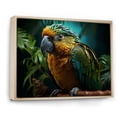 thumbnail image 2 of Designart "Parrots Creating Emerald Melodies" Parrot Floater Framed Wall Decor, 2 of 5