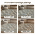 thumbnail image 7 of ODIKA 6'x9' Washable Area Rug Boho Interlocking Motifs Neutral Juniper Farmhouse Geometric Refined Structured for Family Room, Living Room, Master Bedroom, Non-Slip, Easy Care, 7 of 7