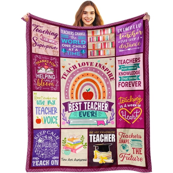 Teacher Gifts for Women - Teachers Appreciation Gifts for Women - End of Year/Back to School Teacher Gift - Best Teachers Christmas Valentines Day Retirement Birthday Present Blanket