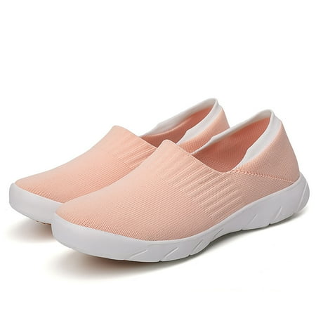 

huanledash Casual Women Knit Breathable Slip-on Sneakers Sports Running Walking Flat Shoes