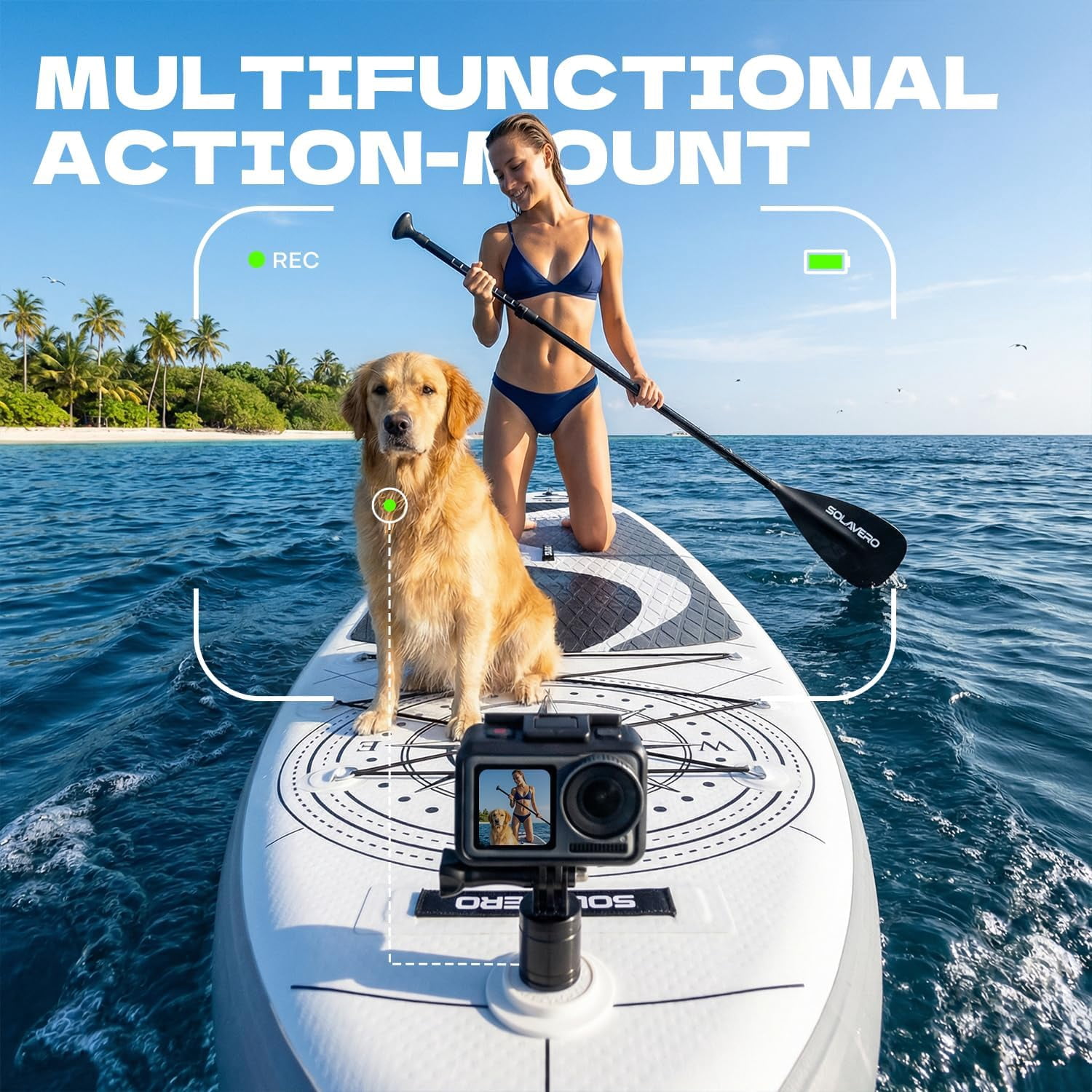 SOLAVERO 11'x35" Inflatable Paddle Stand Up Board with SUP Accessories for Adults, Ultra-Light & Non-Slip Deck Sup Paddle Board