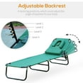 thumbnail image 3 of CoSoTower Chaise Longue d'Extérieur Pliante, Chaise Longue de Plage Inclinable Portable avec Ouverture pour le Visage, Coussin Détachable, Dossier Réglable à 3 Positions, pour Patio, Jardin, au Bord de la Piscine, Vert, 3 of 7
