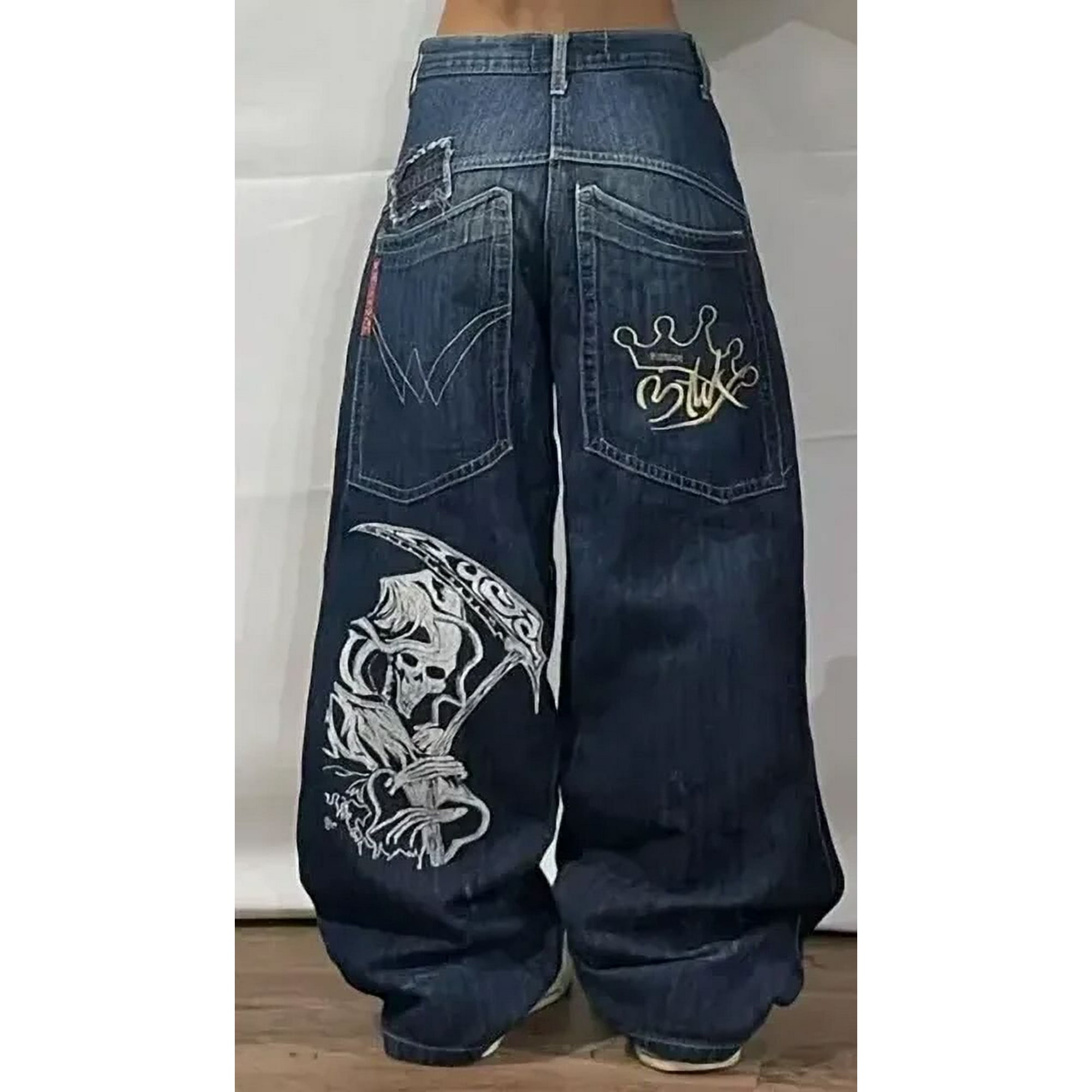 パンツ y2k jeans jnco Streetwear JNCO Jeans Y2K Hip Hop Letter Embroidered Classic