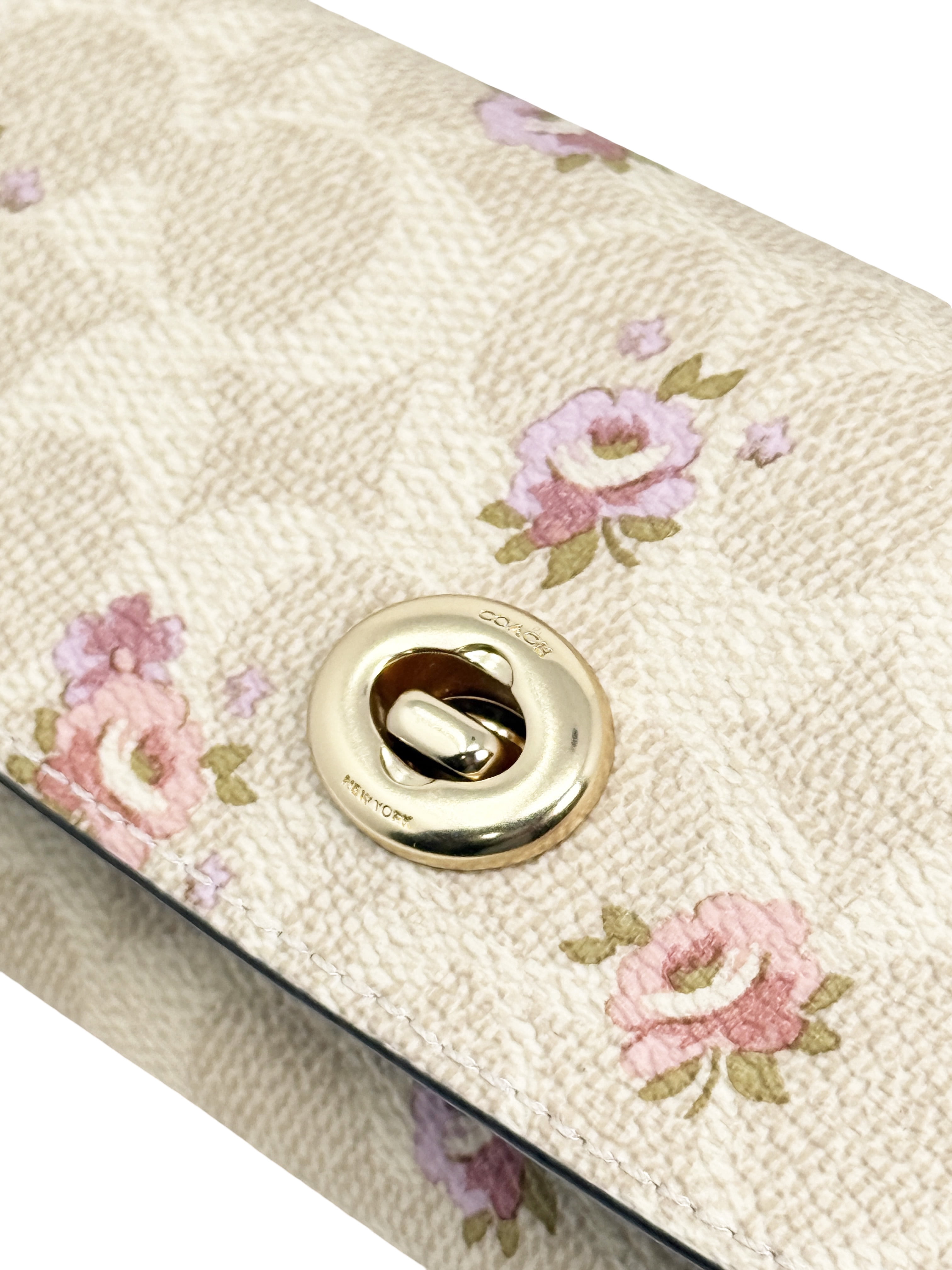 COACH Sunglass Case Bag Charm in a RETRO Classic Floral Print Soft LEATHER NWT! NWT Coach Sunglass Case With Strawberry/heart/cherry/floral  main image 2