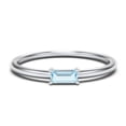 thumbnail image 1 of East-West Stackable Baguette Birthstone Ring - Blue Topaz (December), 1 of 5