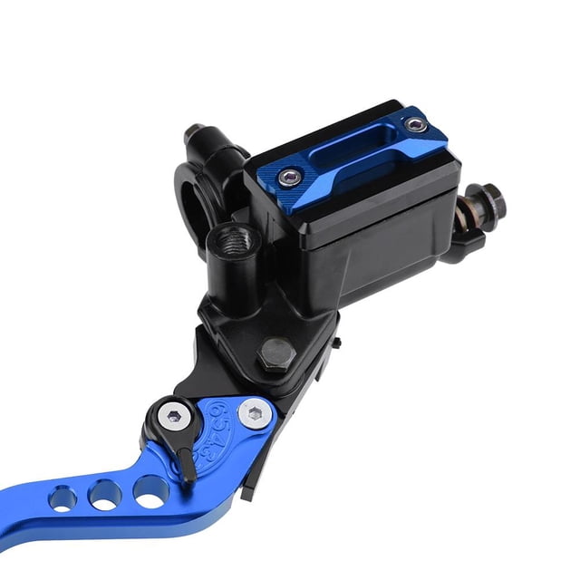 Qiilu Palancas de depósito de cilindro maestro de freno y embrague de motocicleta universal, de 22 mm, 1 par, Azul, default Ecomeon no