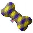 thumbnail image 3 of Mirage Pet 1354-CTYBN10 Purple & Yellow Plaid Canvas Bone Dog Toy - 10 in., 3 of 3