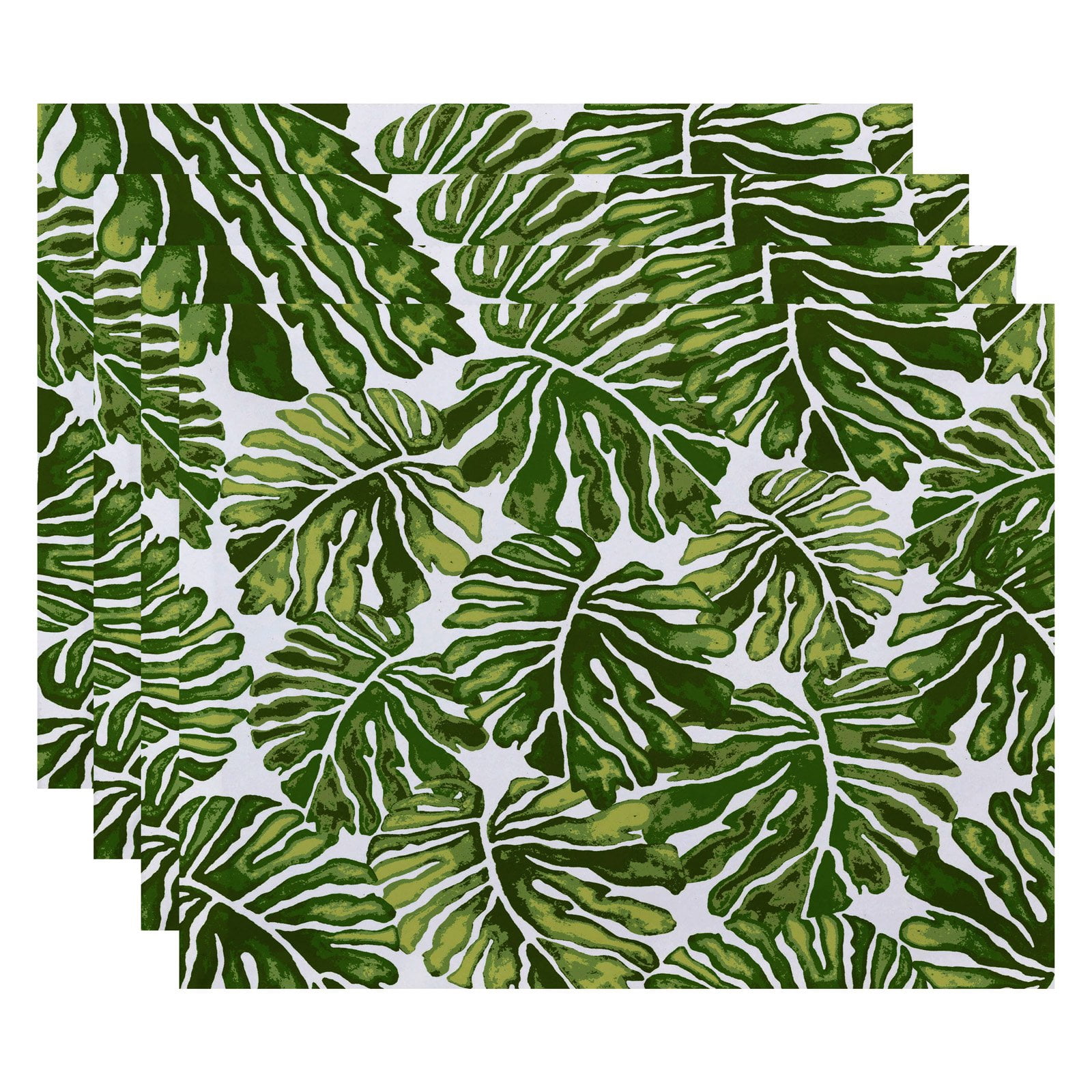 Simply Daisy 18" x 14" Palm Leaves Floral Print Placemat (Set of 4)