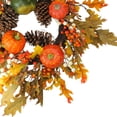 thumbnail image 4 of Northlight Fallen Leaves with Pine Cones and Pumpkins Artificial Thanksgiving Wreath, Orange 24-Inch, 4 of 6