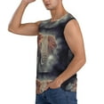 thumbnail image 3 of Xecao Elephant in Smoke Print Men's Tank Top: Sleek Sleeveless Tee for Casual Sports and Beach Occasions-Small, 3 of 7