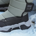 thumbnail image 4 of Boys Fleece Lined Mid Calf Snow Boots Toddler Kids Winter Warm Waterproof Platform Non Slip Cold Weather Shoes, 4 of 6